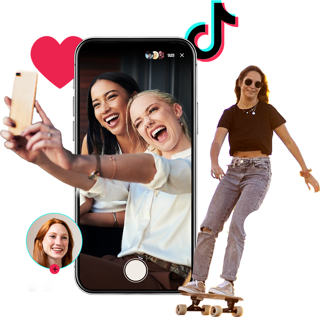 TikTok Shop活动人物与手机展示图